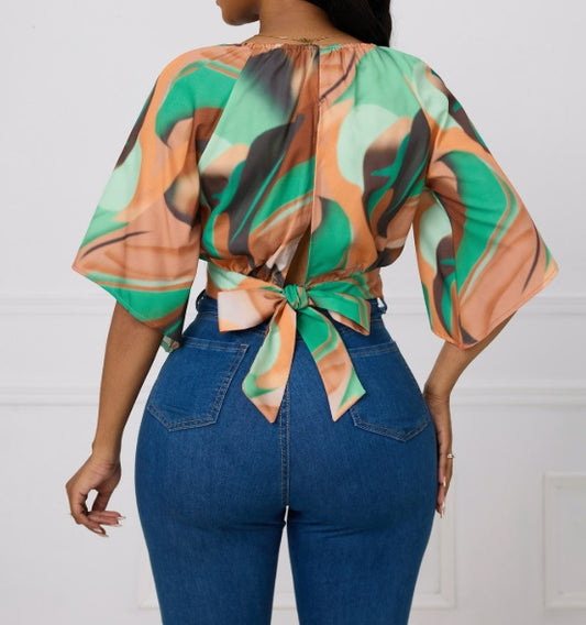 Synched Tropical Top