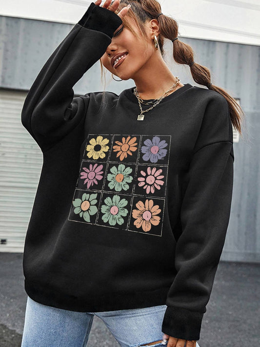 Lovely Flower Grid Hoodie